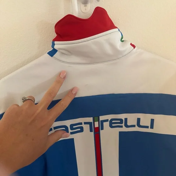 Castelli Blue and White Insulated Cycling Jacket - Picture 9 of 10